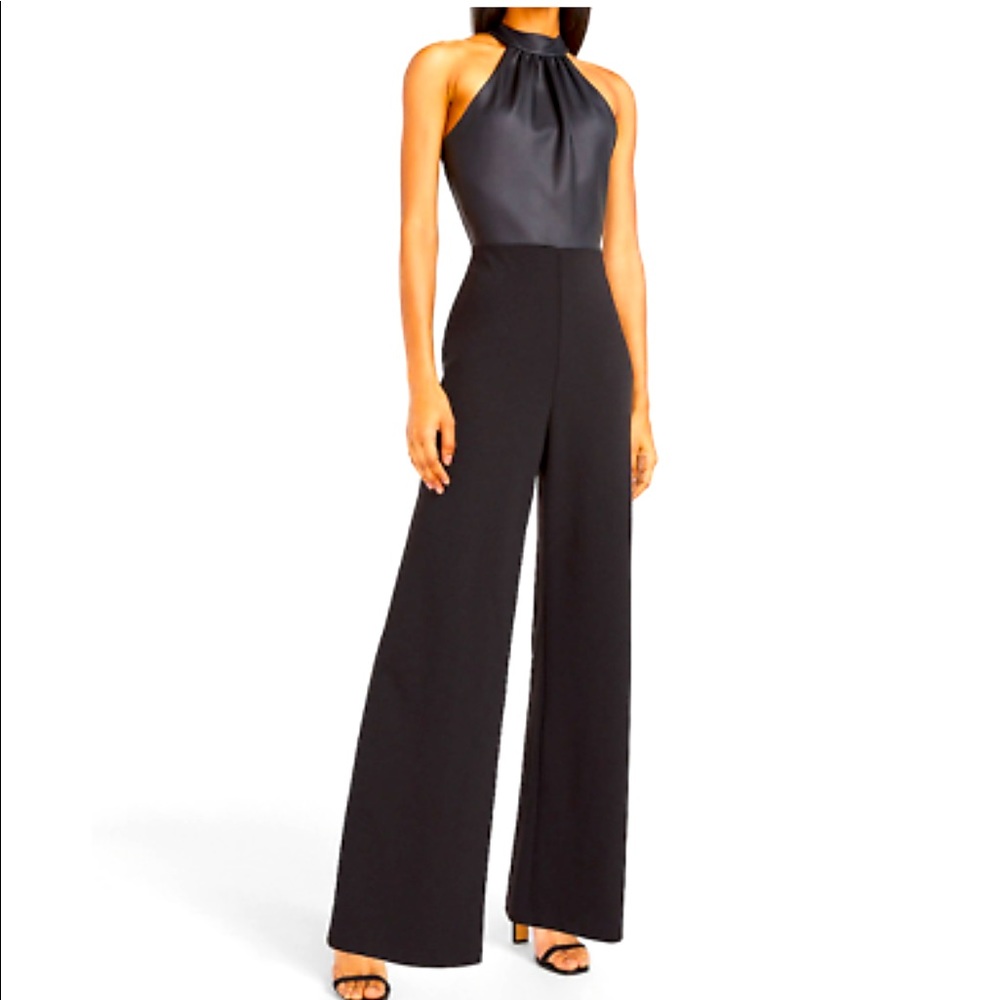 NWT Express black vegan leather jumpsuit Size M